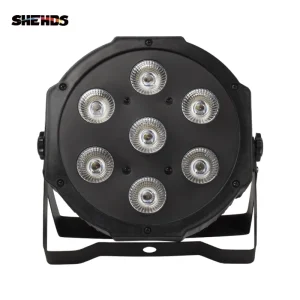 SHEHDS LED Flat Par 7x18W RGBWA UV Light DMX512 6-10CH Stage Light Stroboscope For Home Entertainment Professional Stage