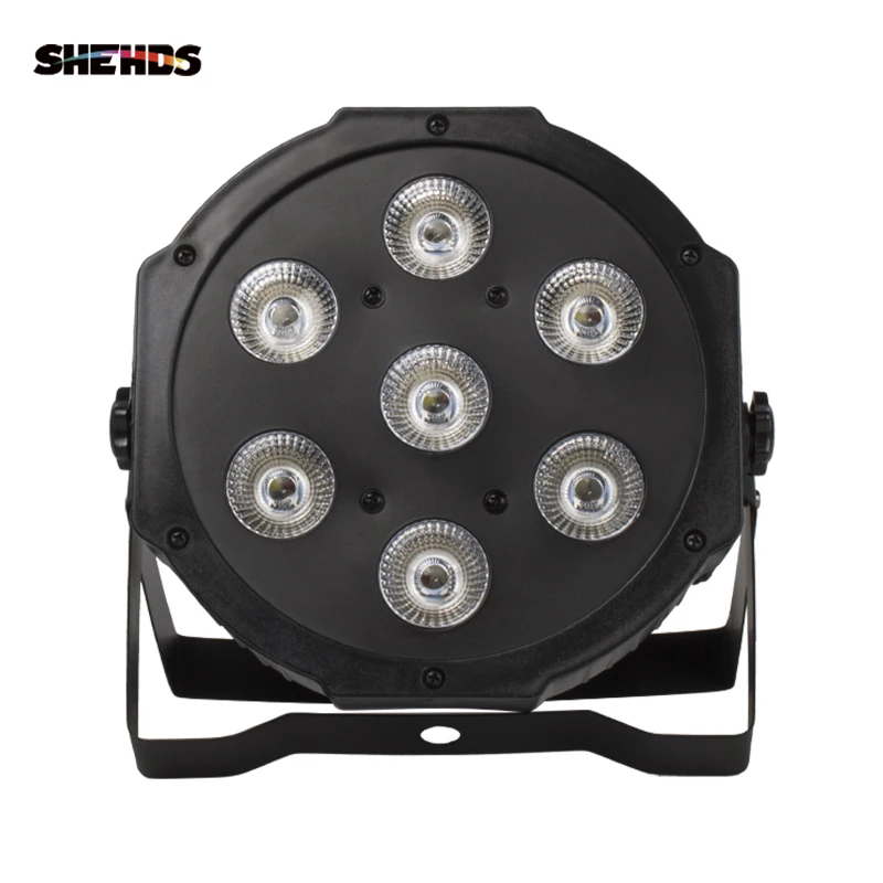 SHEHDS LED Flat Par 7x18W RGBWA UV Light DMX512 6-10CH Stage Light Stroboscope For Home Entertainment Professional Stage